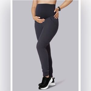 Mandala Women's Pewter Gray Maternity Scrub Pants Joggers Small